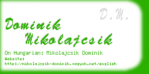 dominik mikolajcsik business card